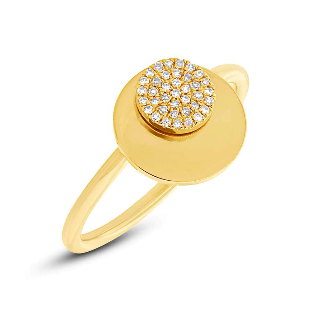 0.08ct 14k Yellow Gold Diamond Circle Ring