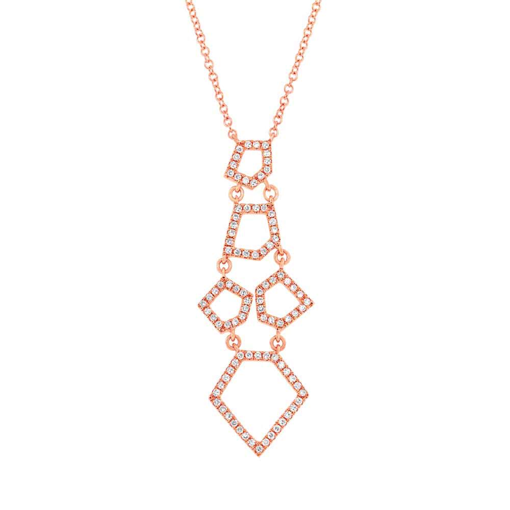 0.28ct 14k Rose Gold Diamond Necklace