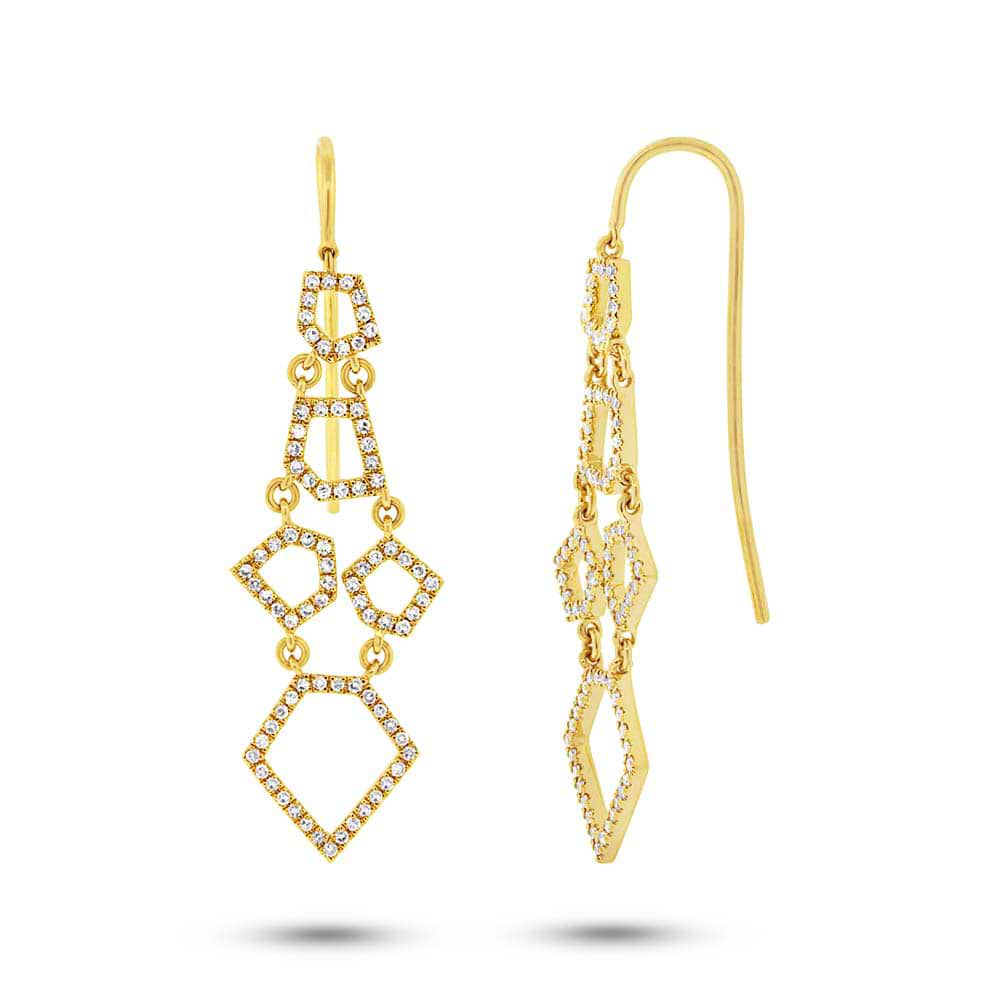 0.48ct 14k Yellow Gold Diamond Earrings
