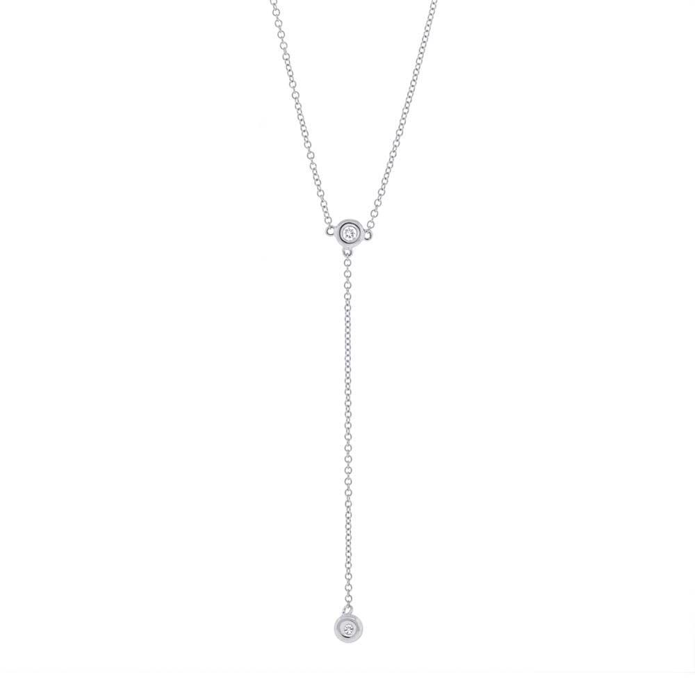 0.07ct 14k White Gold Diamond Lariat Necklace - SC55002511