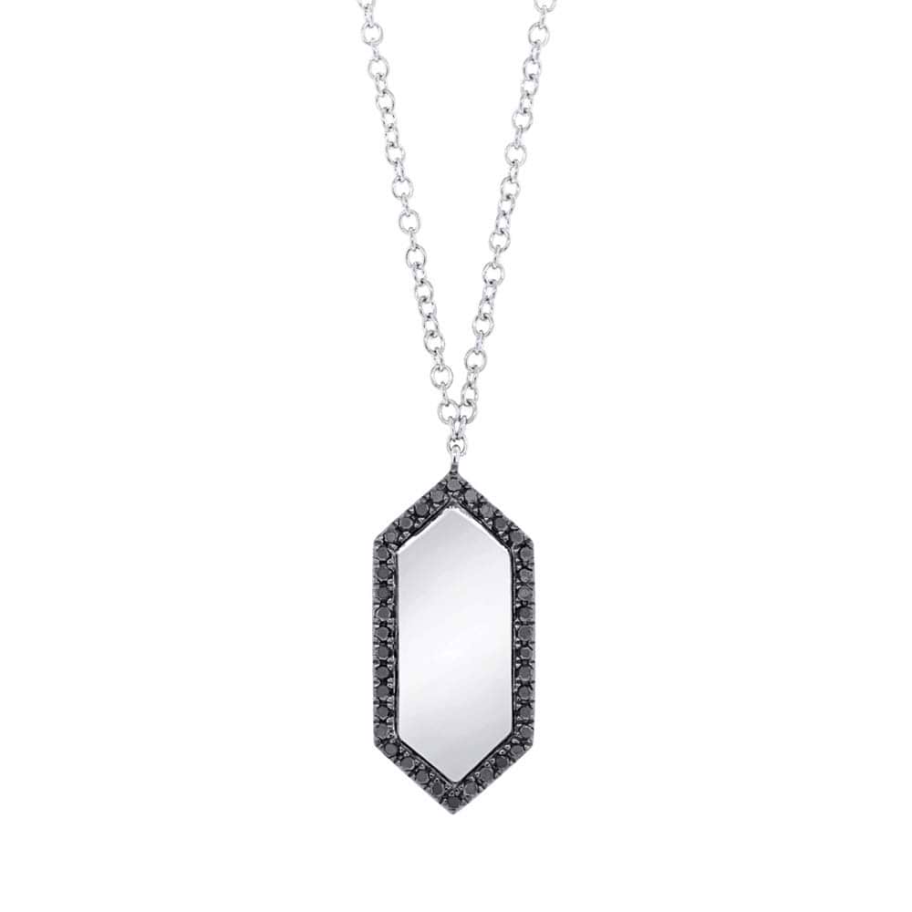 0.09ct 14k White Gold Black Diamond Necklace