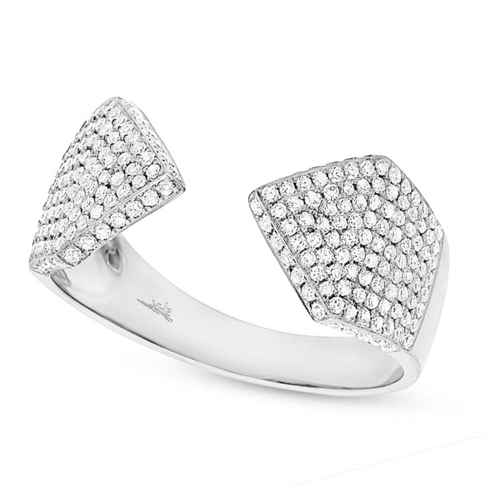 0.55ct 14k White Gold Diamond Pave Lady's Ring