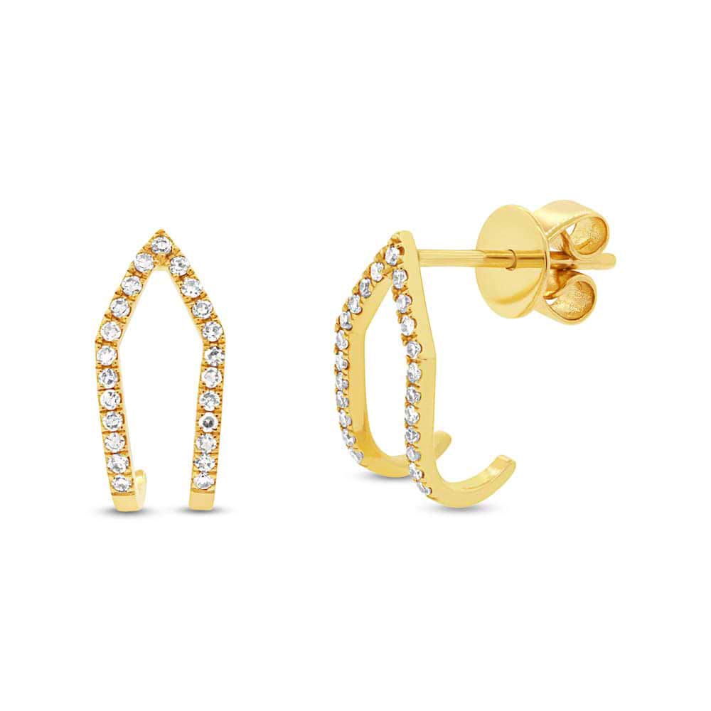 0.15ct 14k Yellow Gold Diamond Earrings