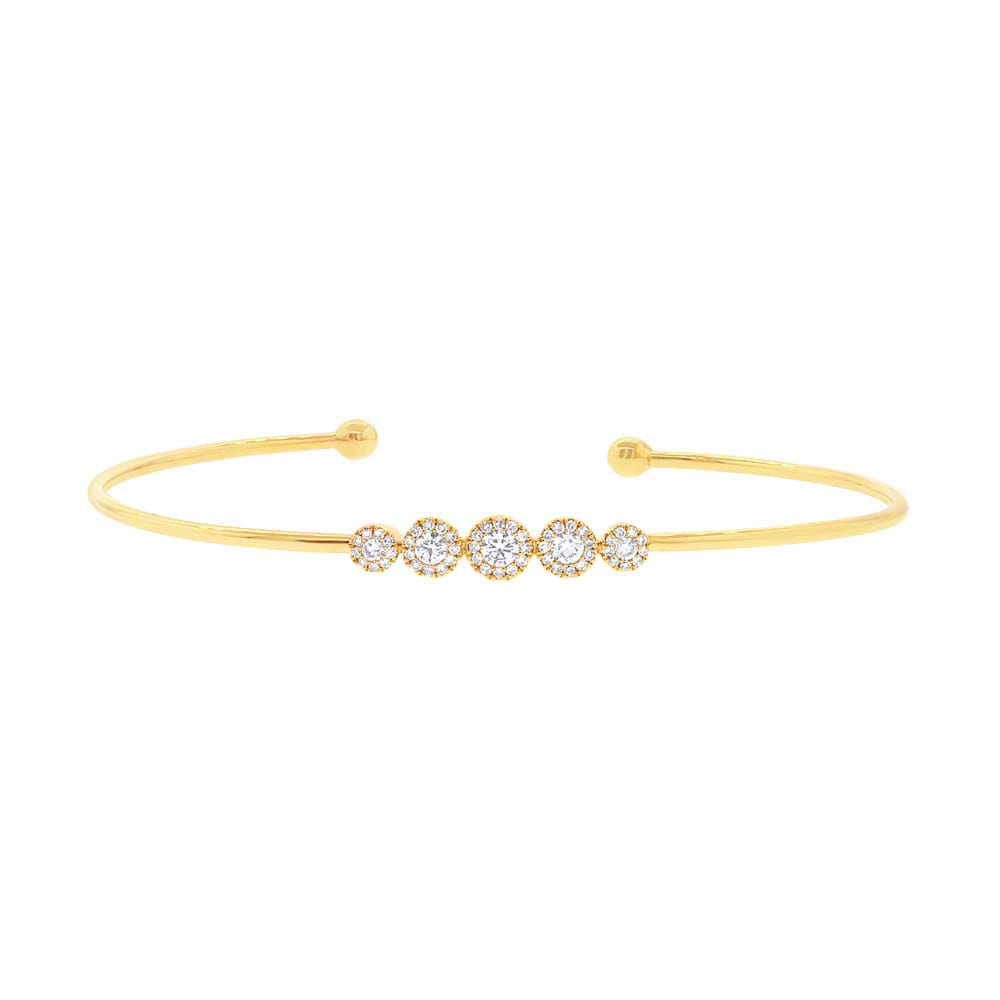 0.37ct 14k Yellow Gold Diamond Bangle Bracelet
