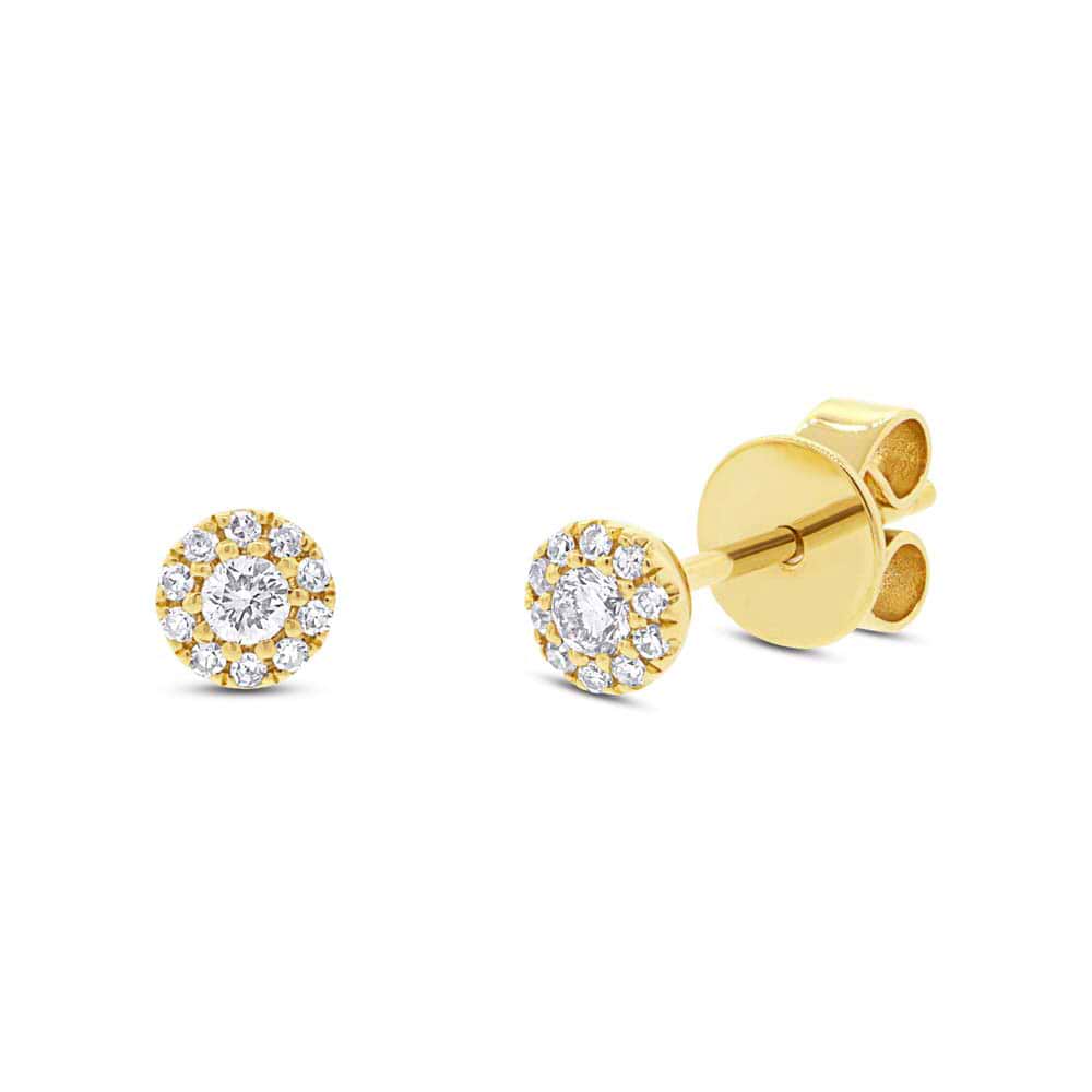 0.13ct 14k Yellow Gold Diamond Stud Earrings