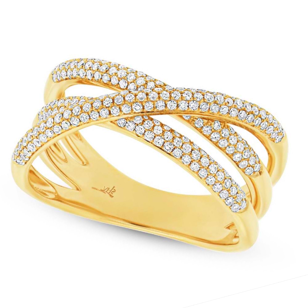 0.50ct 14k Yellow Gold Diamond Bridge Ring