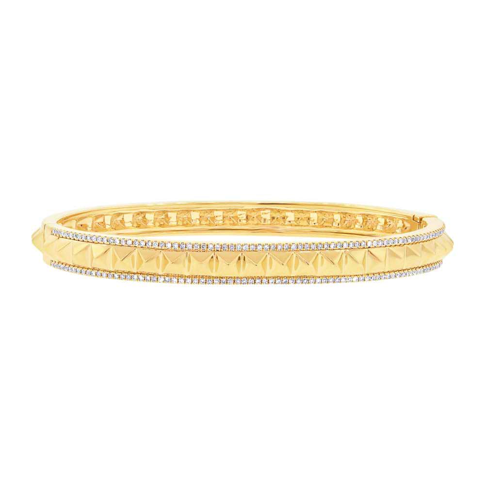 0.50ct 14k Yellow Gold Diamond Bangle Bracelet