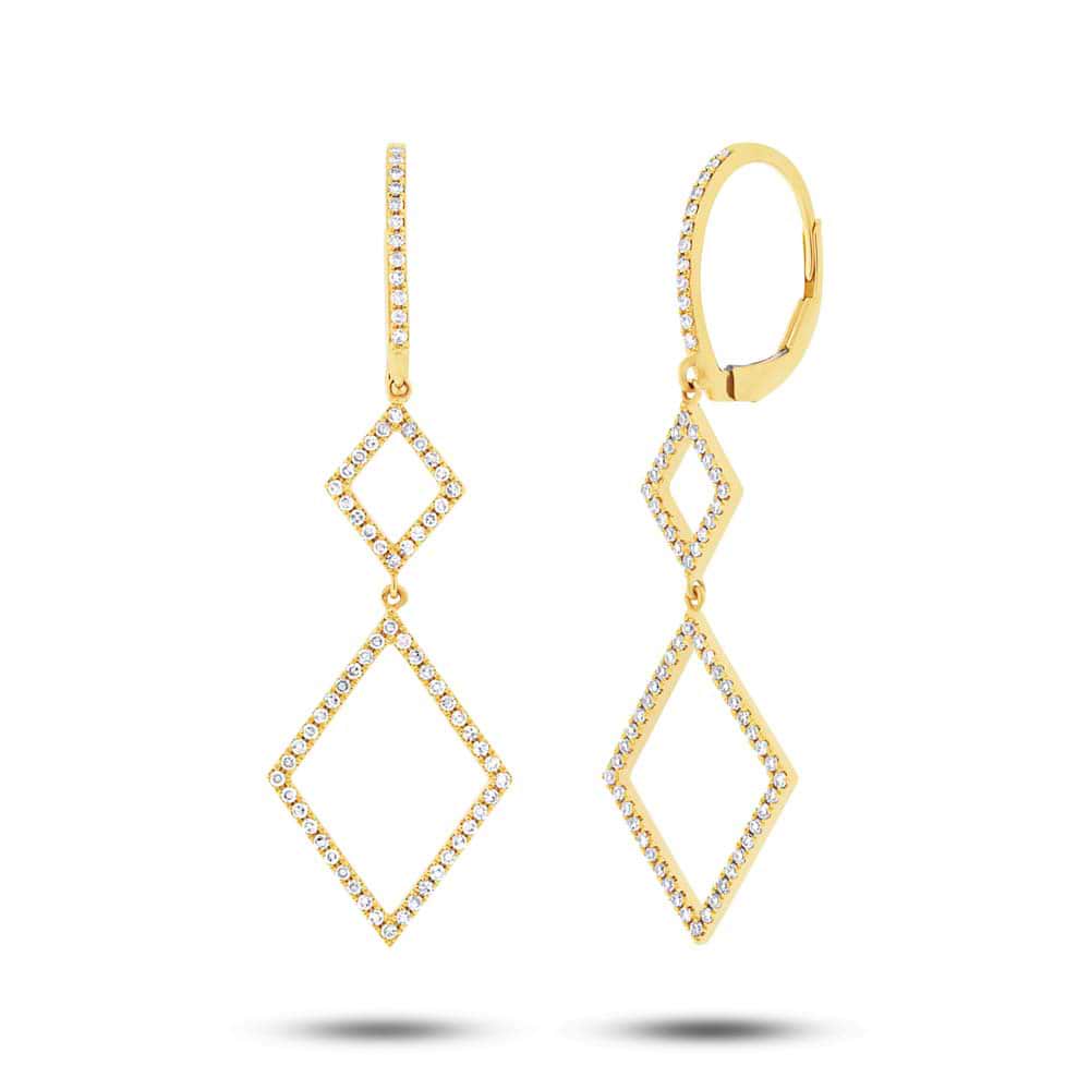 0.44ct 14k Yellow Gold Diamond Earrings