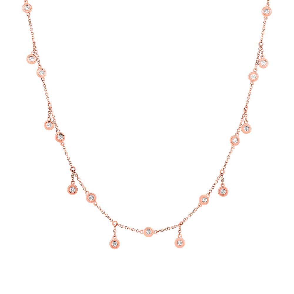 1.85ct 14k Rose Gold Diamond Necklace