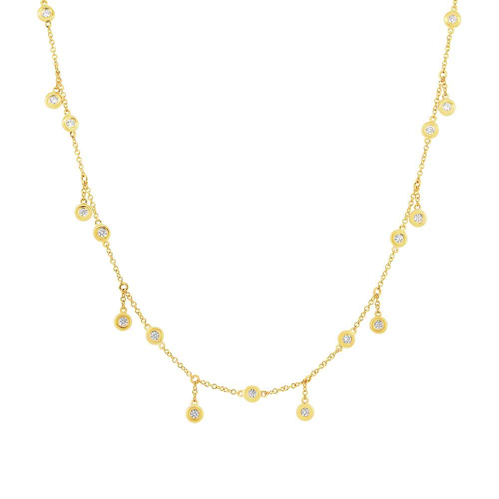 0.34ct 14k Yellow Gold Diamond Necklace