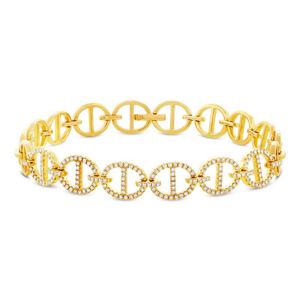 0.57ct 14k Yellow Gold Diamond Lady's Bracelet