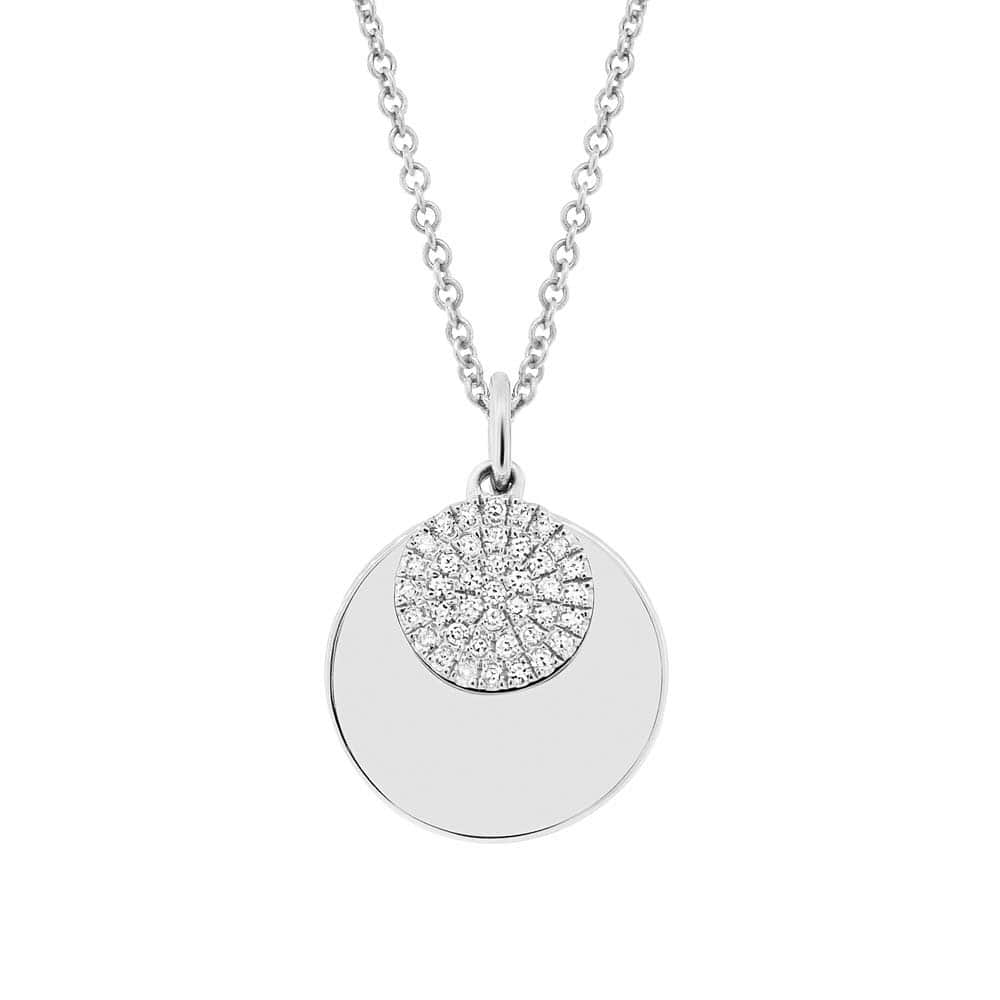 0.09ct 14k White Gold Diamond Circle Necklace
