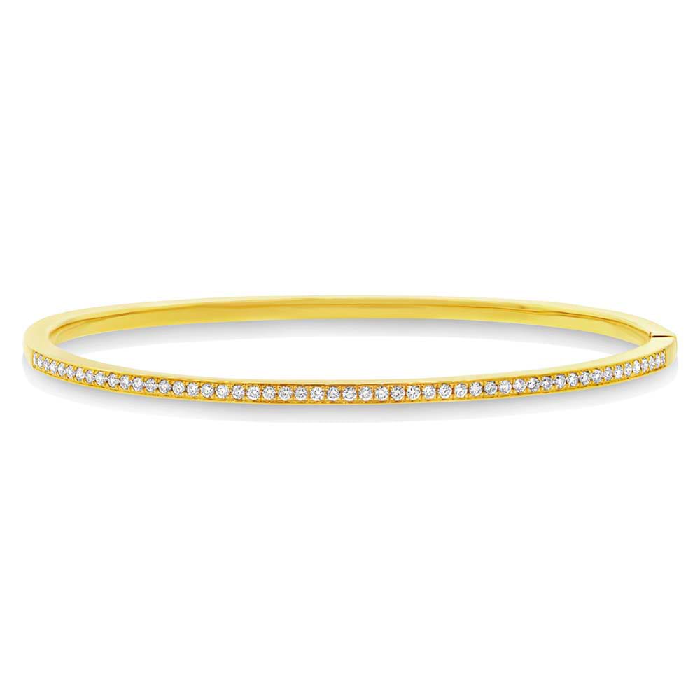 0.47ct 14k Yellow Gold Diamond Bangle Bracelet