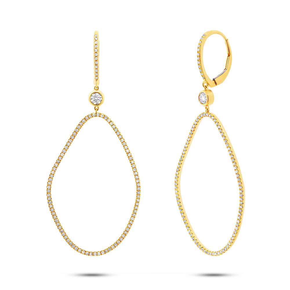 0.82ct 14k Yellow Gold Diamond Earrings