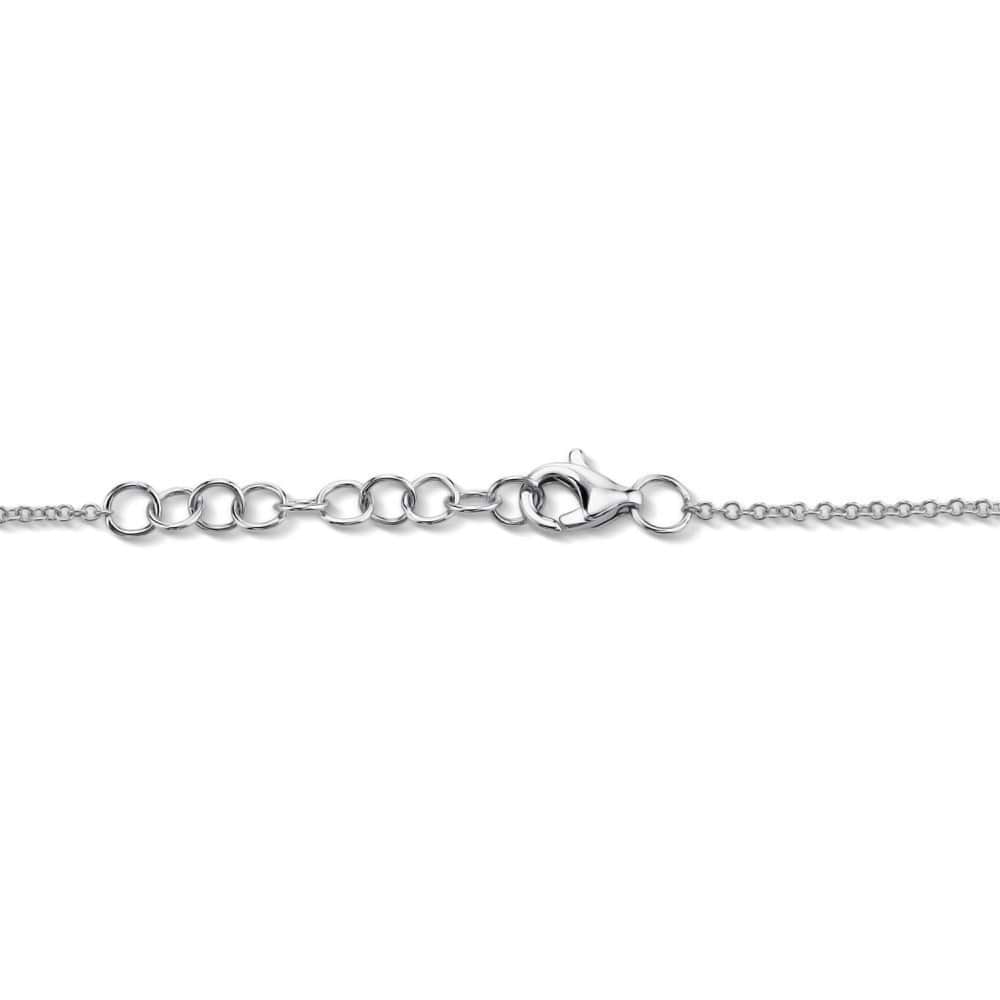 Diamond Pave Diamond Shape Link Bracelet 14k White Gold (0.06ct)