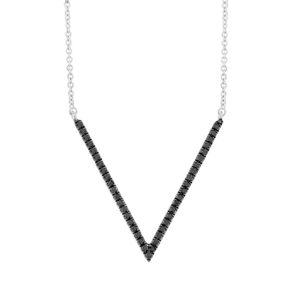 0.12ct 14k White Gold Black Diamond Necklace