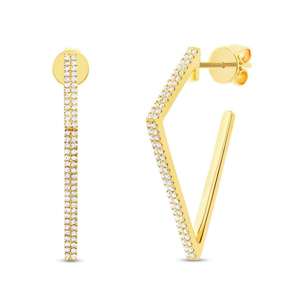 0.32ct 14k Yellow Gold Diamond Earrings