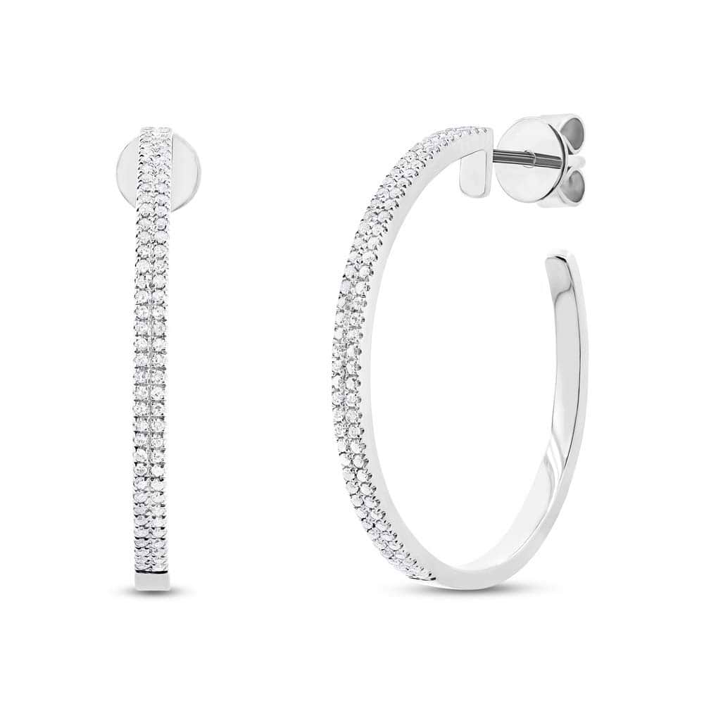 0.30ct 14k White Gold Diamond Hoop Earrings