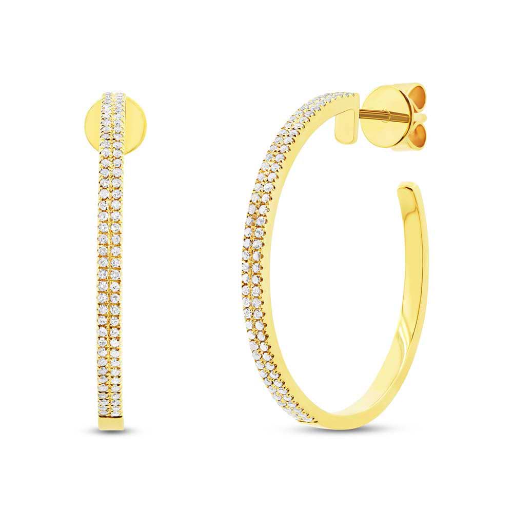 0.30ct 14k Yellow Gold Diamond Hoop Earrings