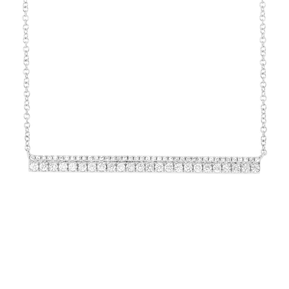 0.42ct 14k White Gold Diamond Bar Necklace