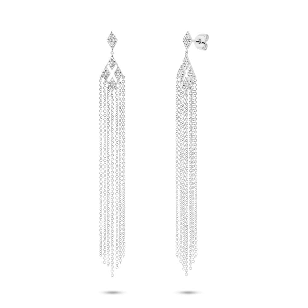 0.25ct 14k White Gold Diamond Fringe Earrings