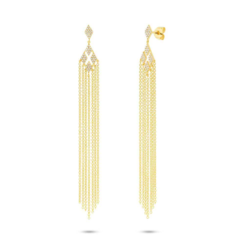 0.25ct 14k Yellow Gold Diamond Fringe Earrings