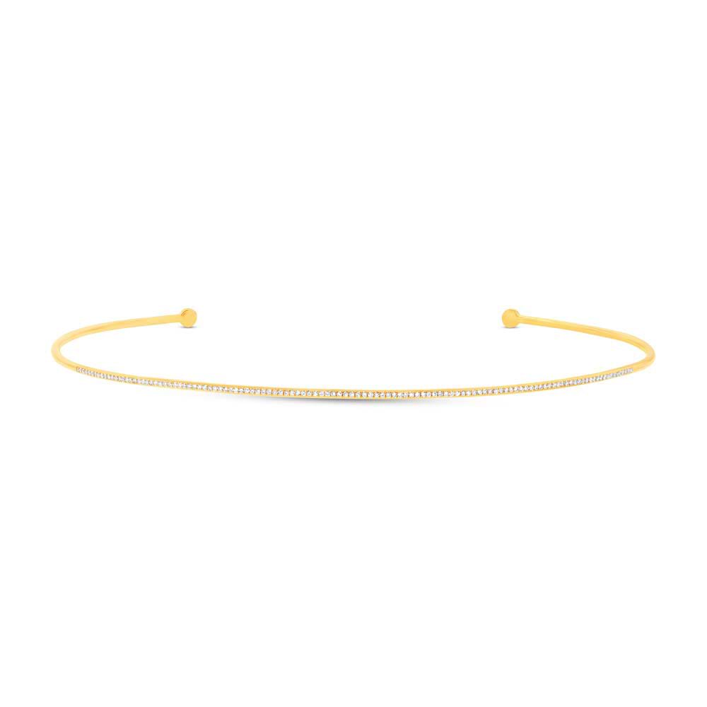 0.36ct 14k Yellow Gold Diamond Choker Necklace