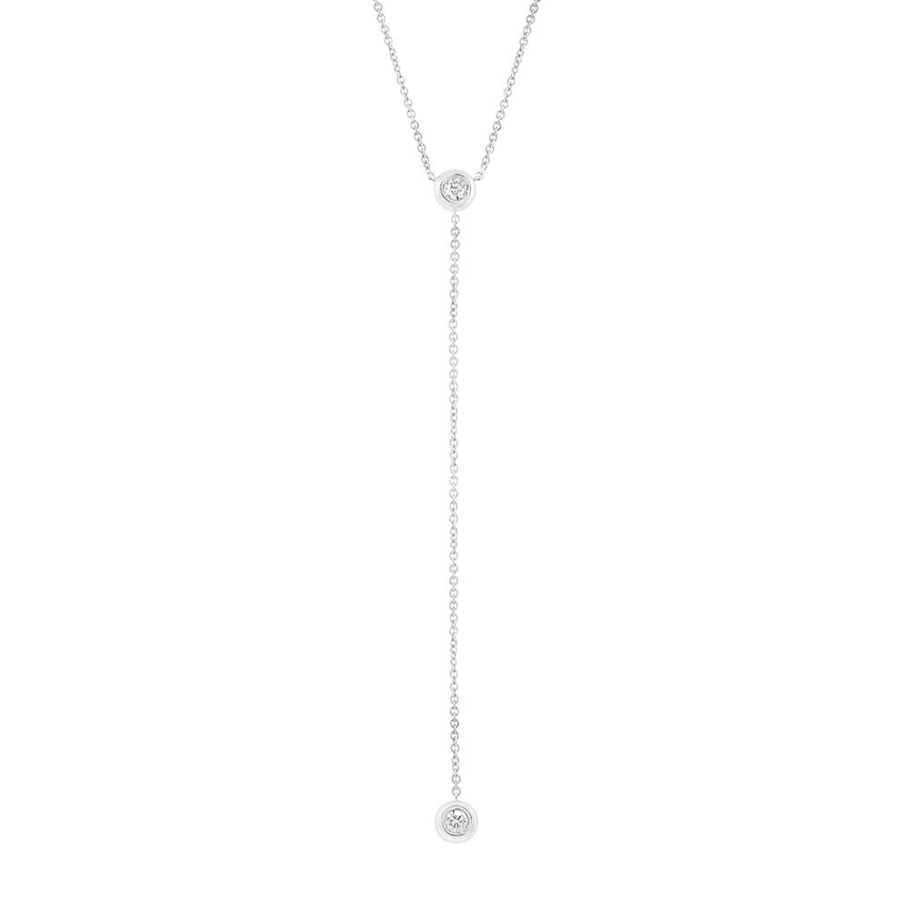 0.21ct 14k White Gold Diamond Lariat Necklace