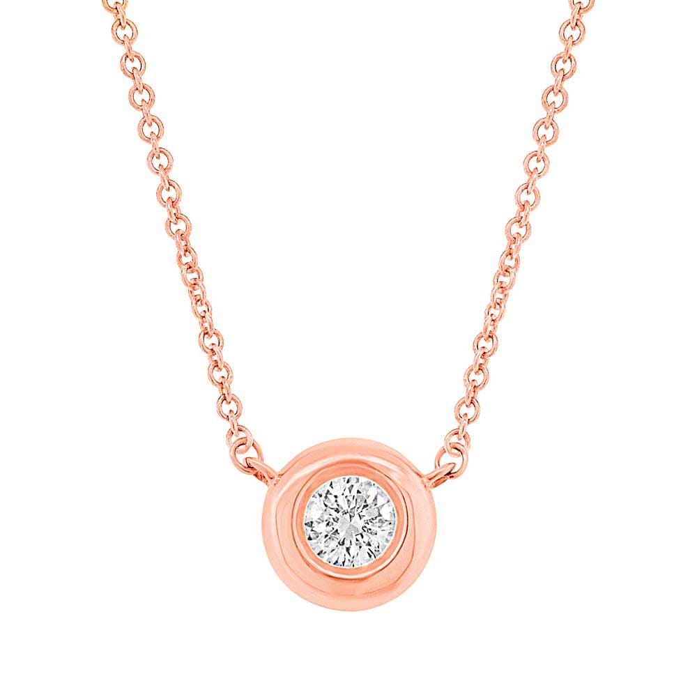 0.11ct 14k Rose Gold Diamond Necklace