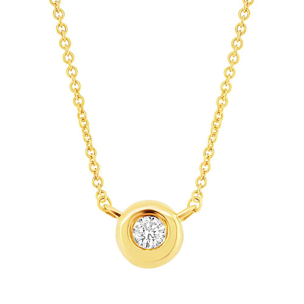 0.03ct 14k Yellow Gold Diamond Necklace