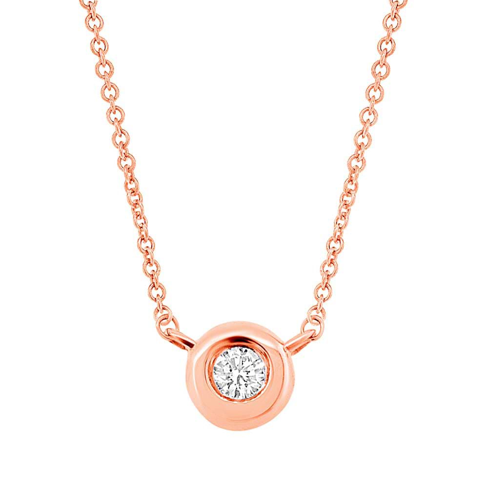 0.03ct 14k Rose Gold Diamond Necklace