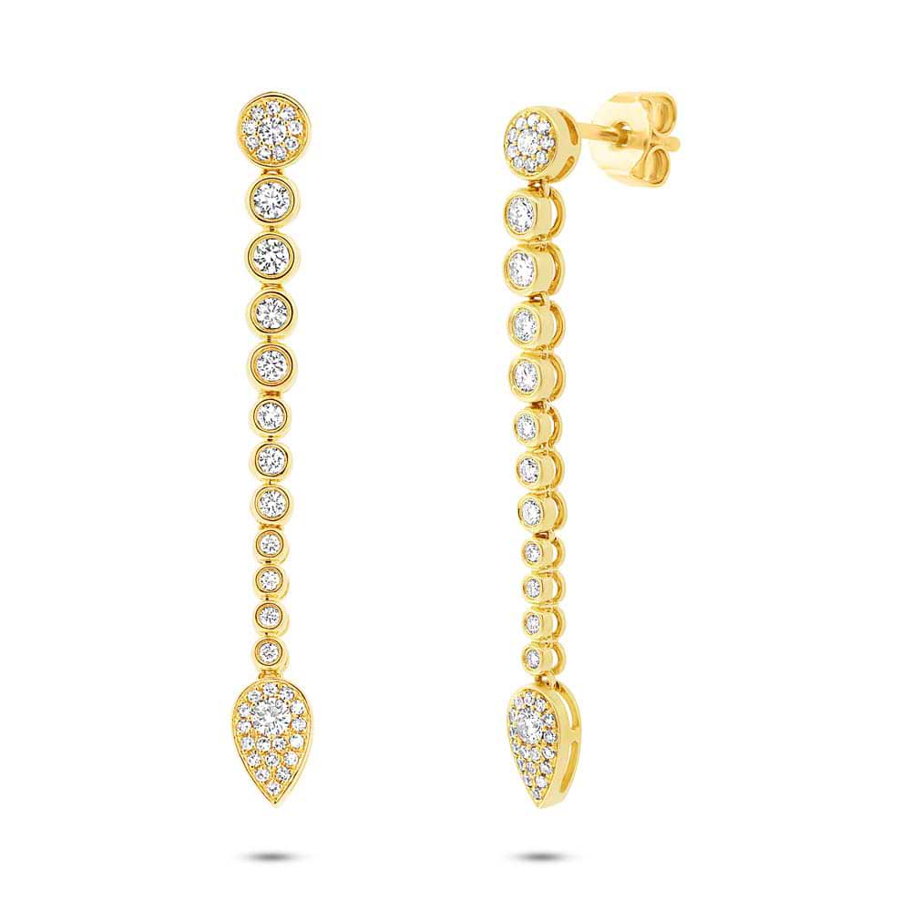 0.73ct 14k Yellow Gold Diamond Earrings