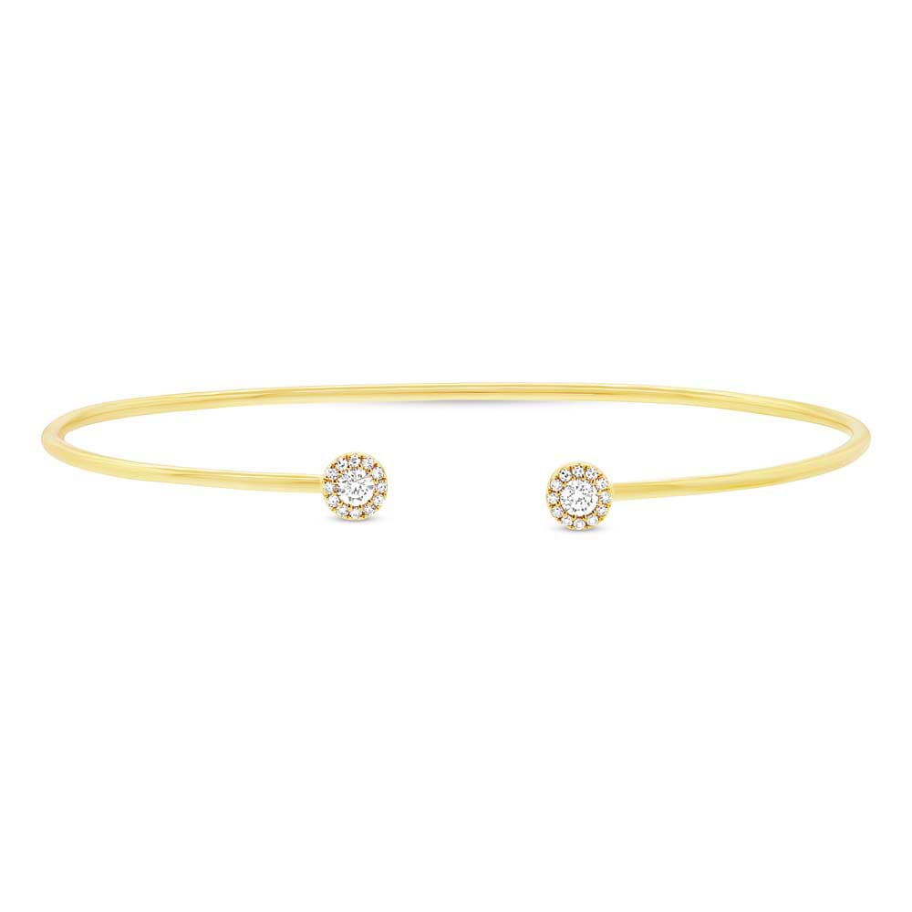 0.23ct 14k Yellow Gold Diamond Bangle Bracelet