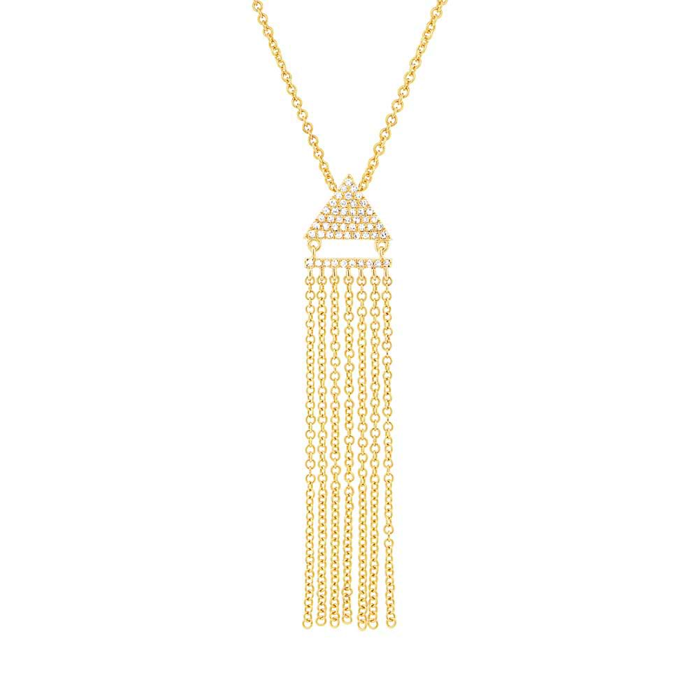 0.11ct 14k Yellow Gold Diamond Fringe Necklace