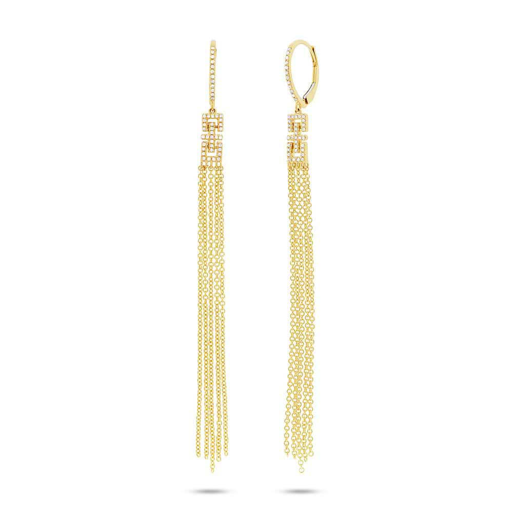 0.24ct 14k Yellow Gold Diamond Fringe Earrings
