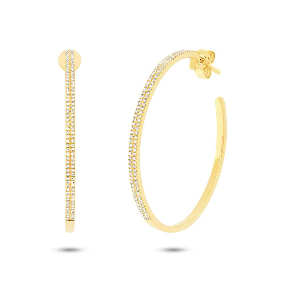 0.46ct 14k Yellow Gold Diamond Hoop Earrings