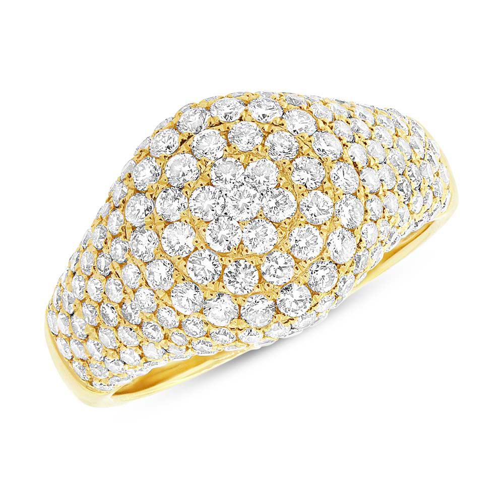 1.81ct 14k Yellow Gold Diamond Pave Lady's Ring