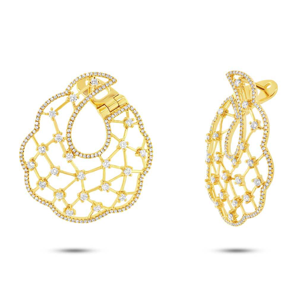 1.54ct 14k Yellow Gold Diamond Earrings