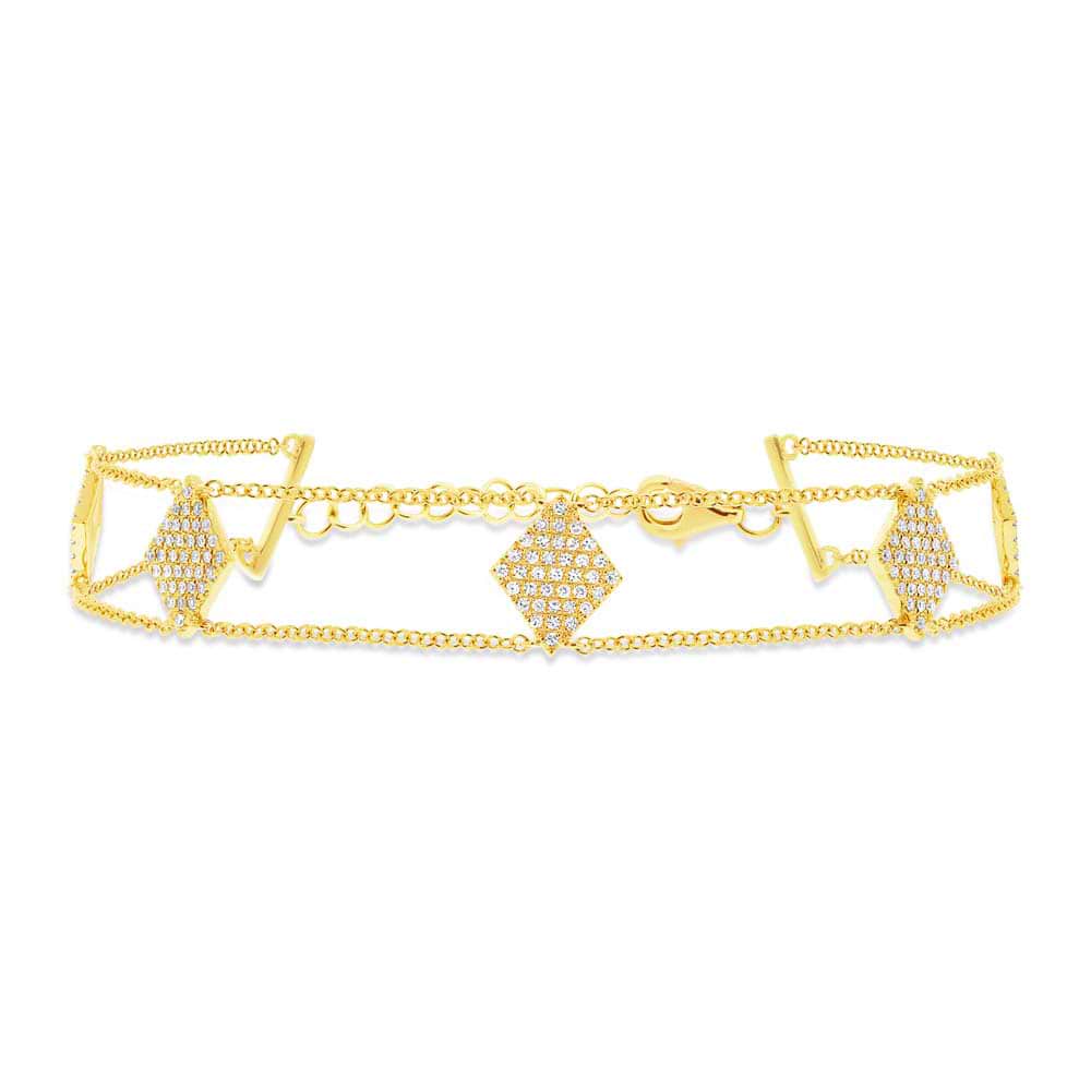 0.41ct 14k Yellow Gold Diamond Pave Lady's Bracelet