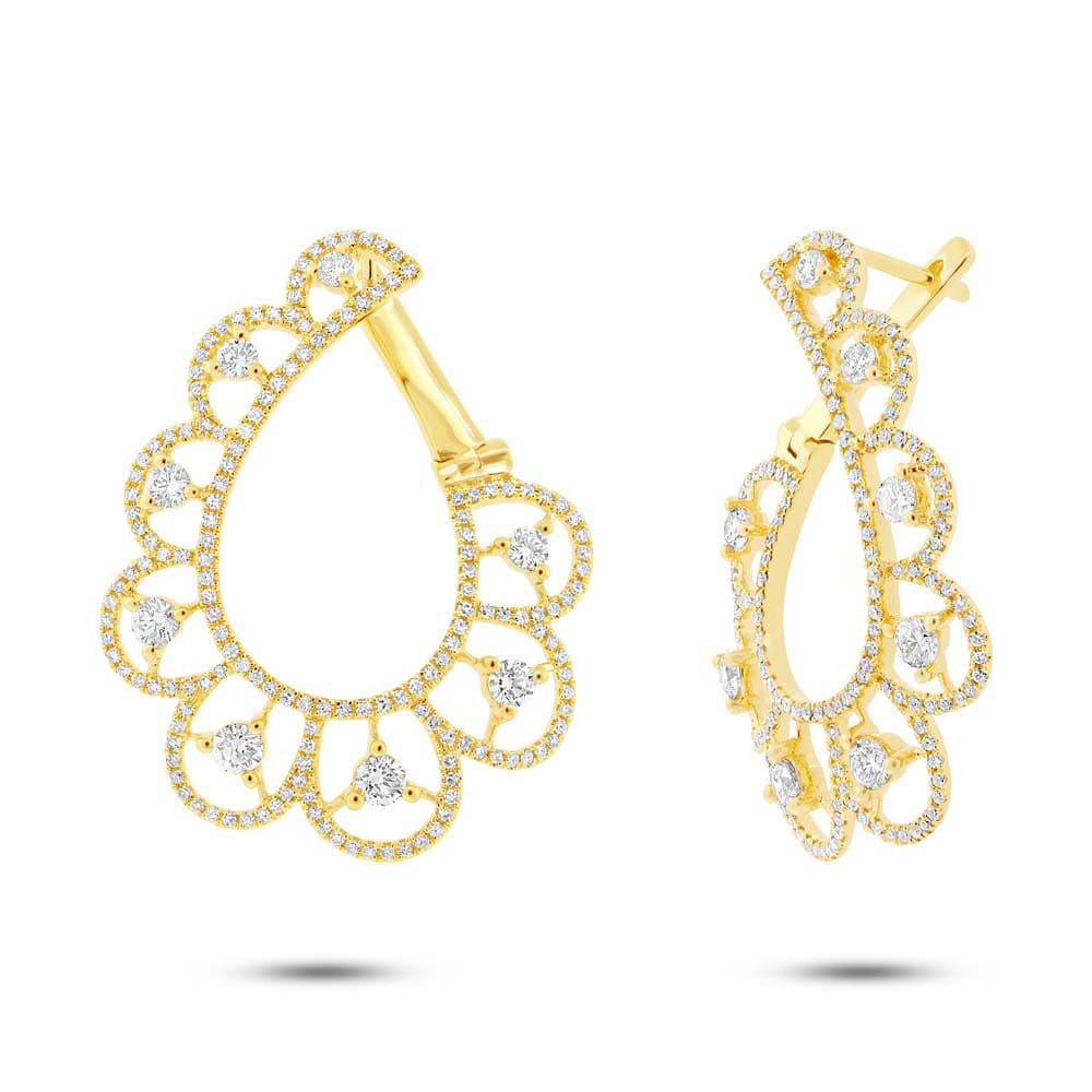 1.65ct 14k Yellow Gold Diamond Earrings