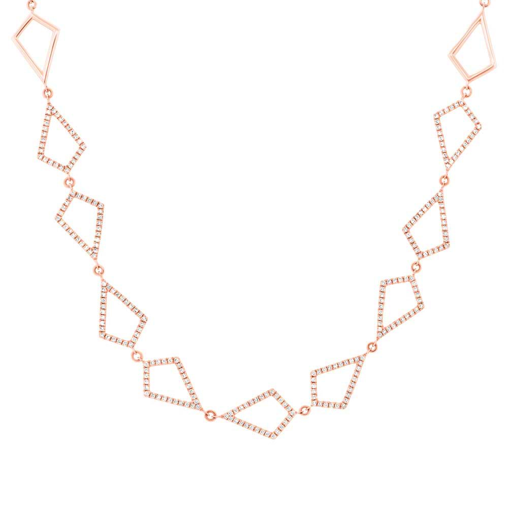 0.56ct 14k Rose Gold Diamond Pave Choker Necklace