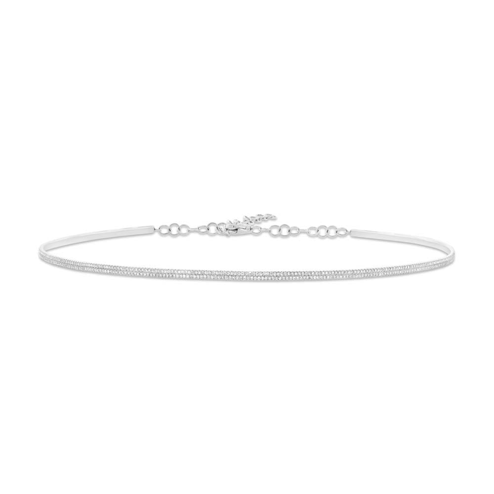 0.77ct 14k White Gold Diamond Choker Necklace