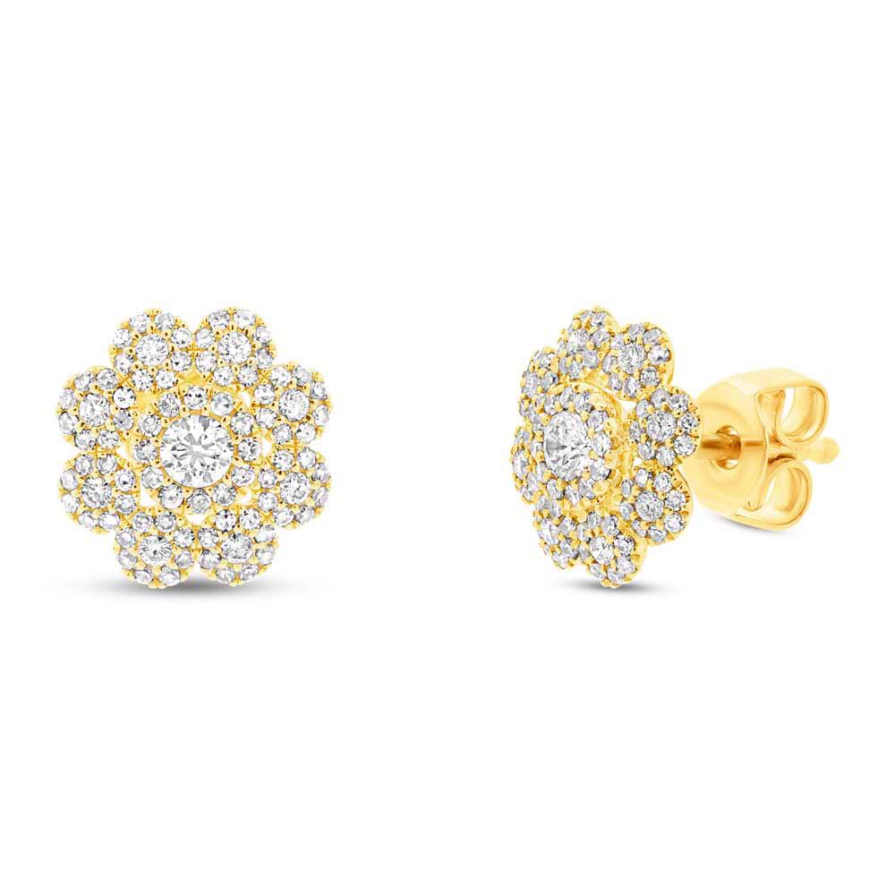 0.65ct 14k Yellow Gold Diamond Earrings