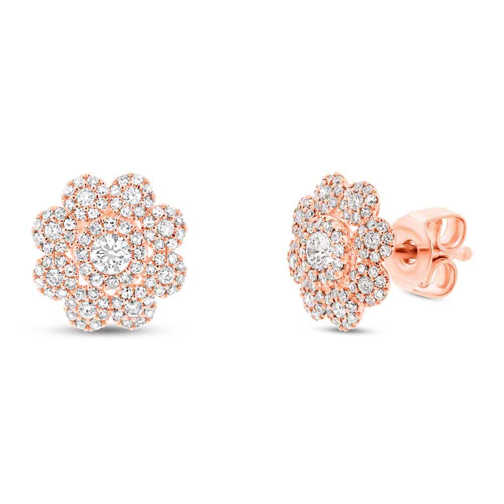 0.65ct 14k Rose Gold Diamond Earrings
