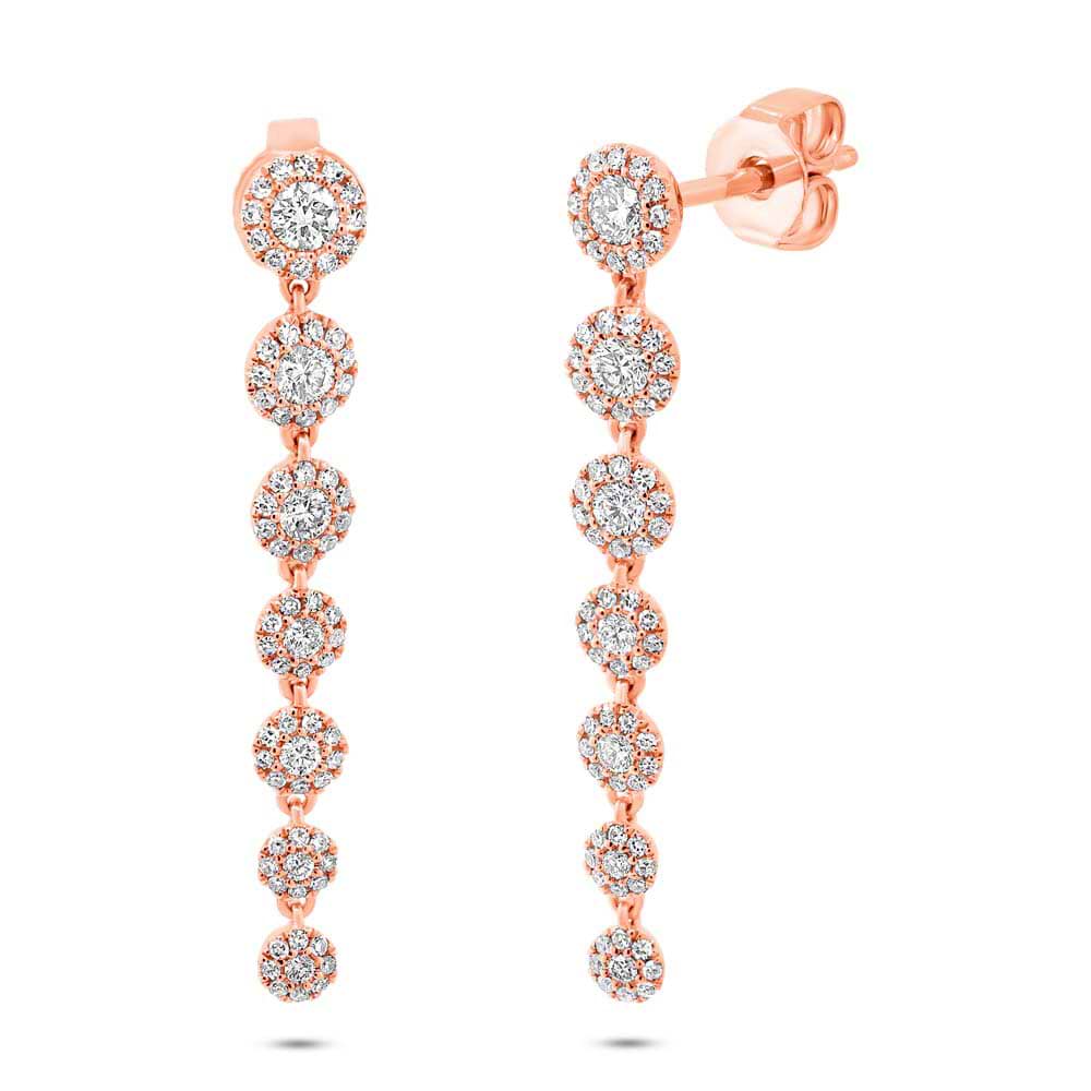 0.80ct 14k Rose Gold Diamond Earrings
