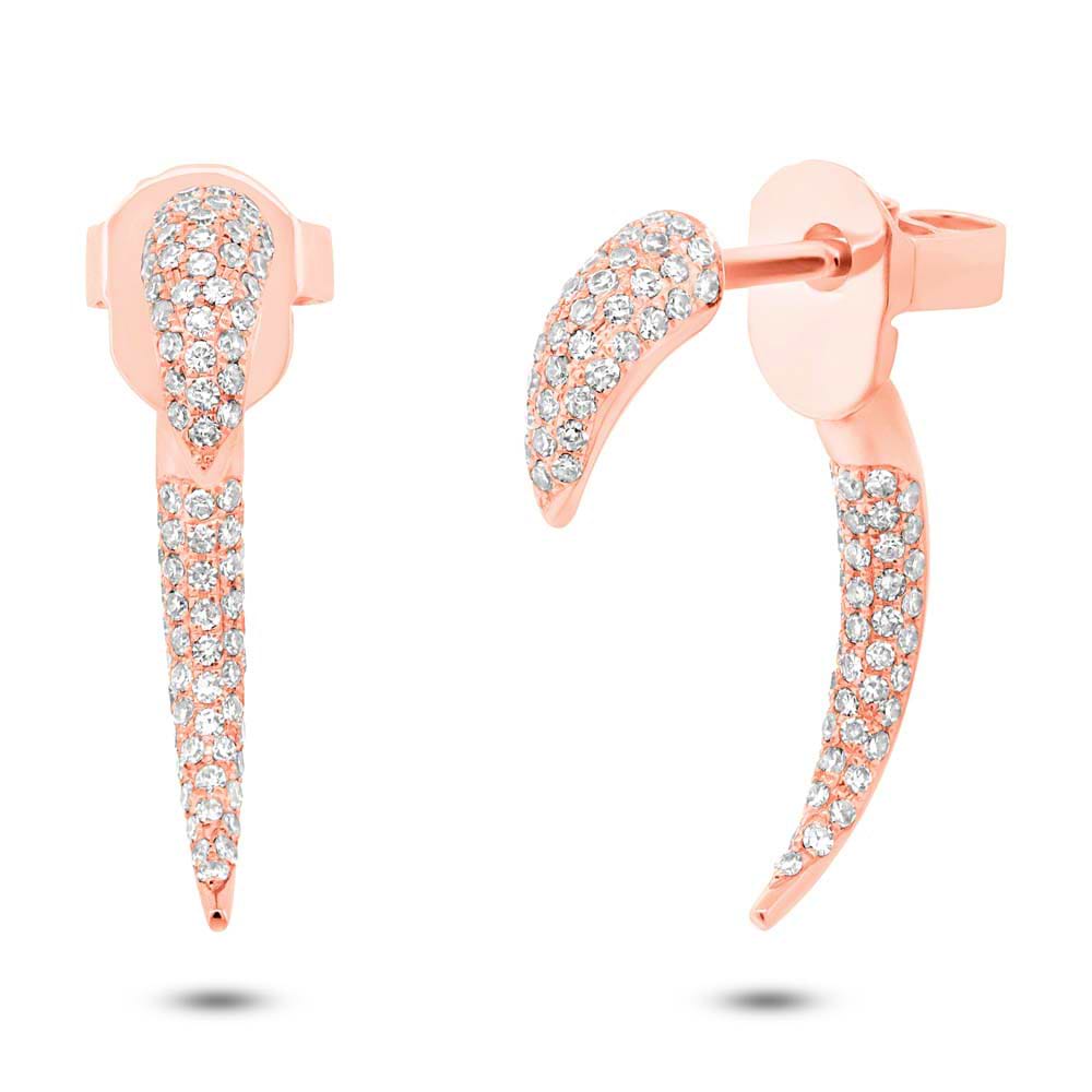 0.37ct 14k Rose Gold Diamond Ear Jacket Earrings