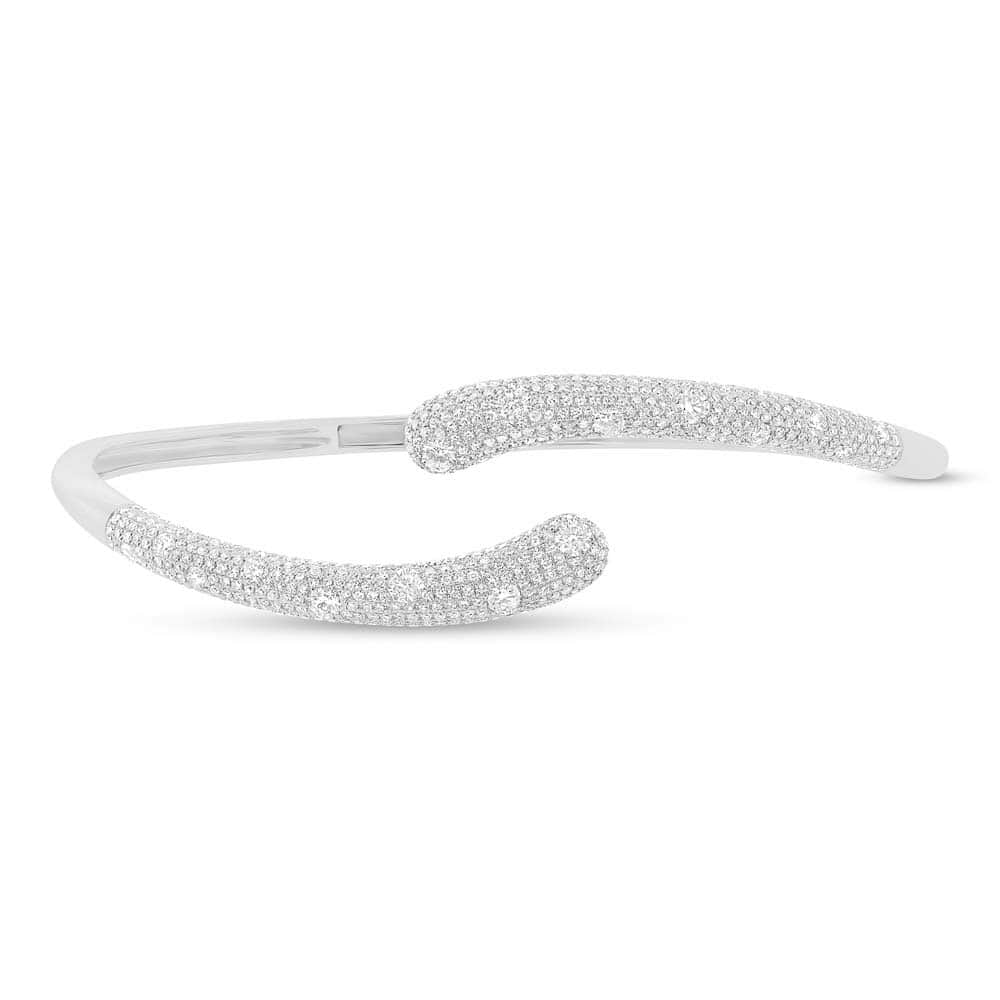 2.10ct 14k White Gold Diamond Bangle Bracelet