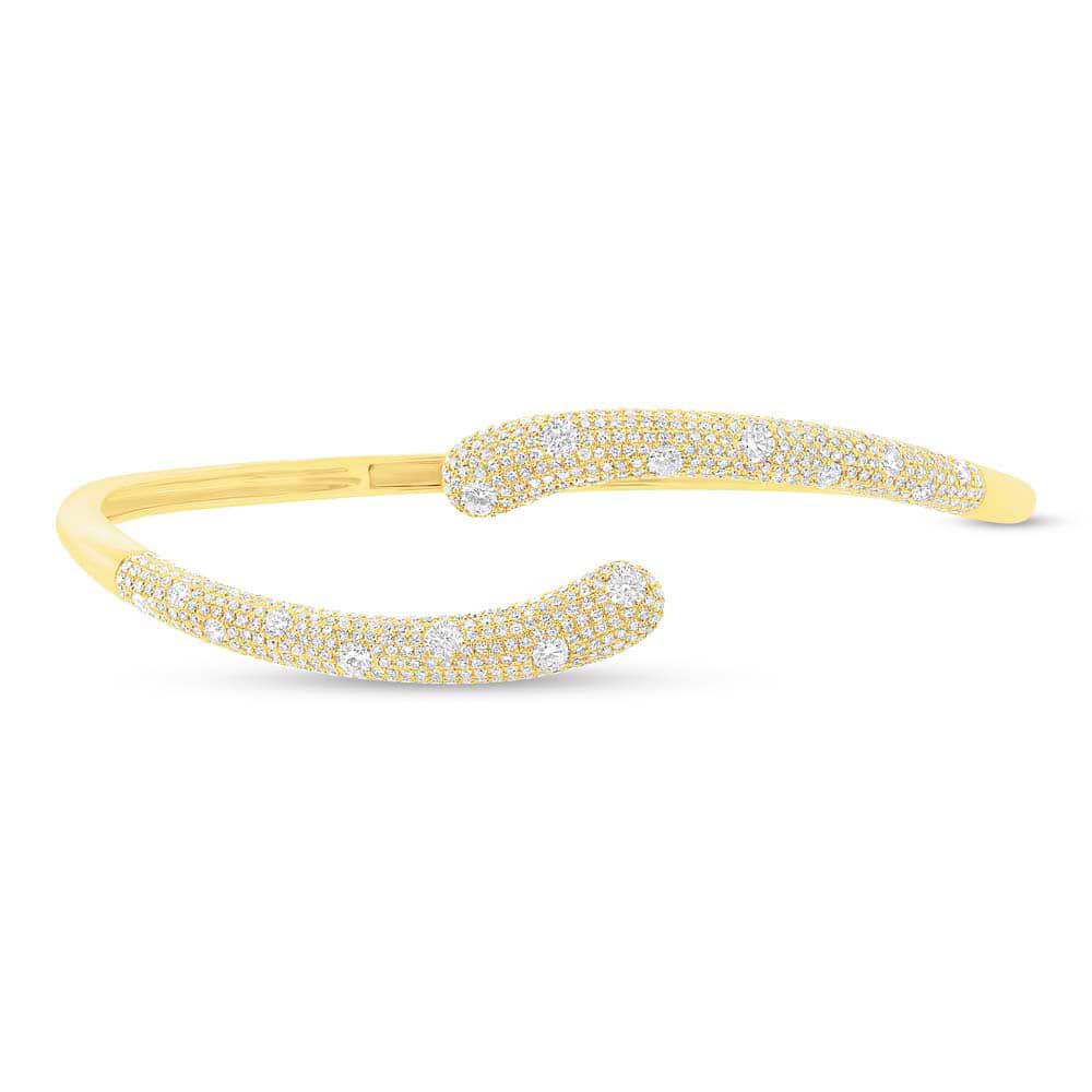 2.10ct 14k Yellow Gold Diamond Bangle Bracelet