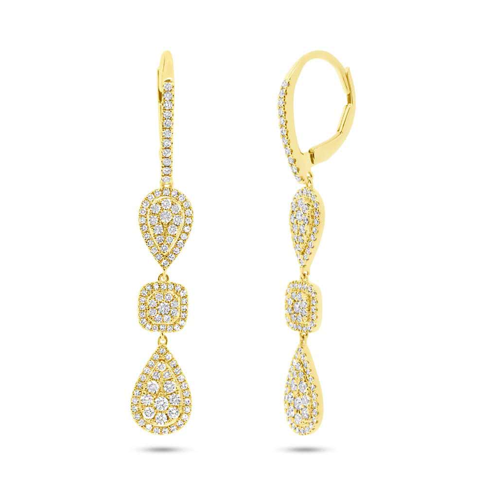 0.99ct 14k Yellow Gold Diamond Earrings