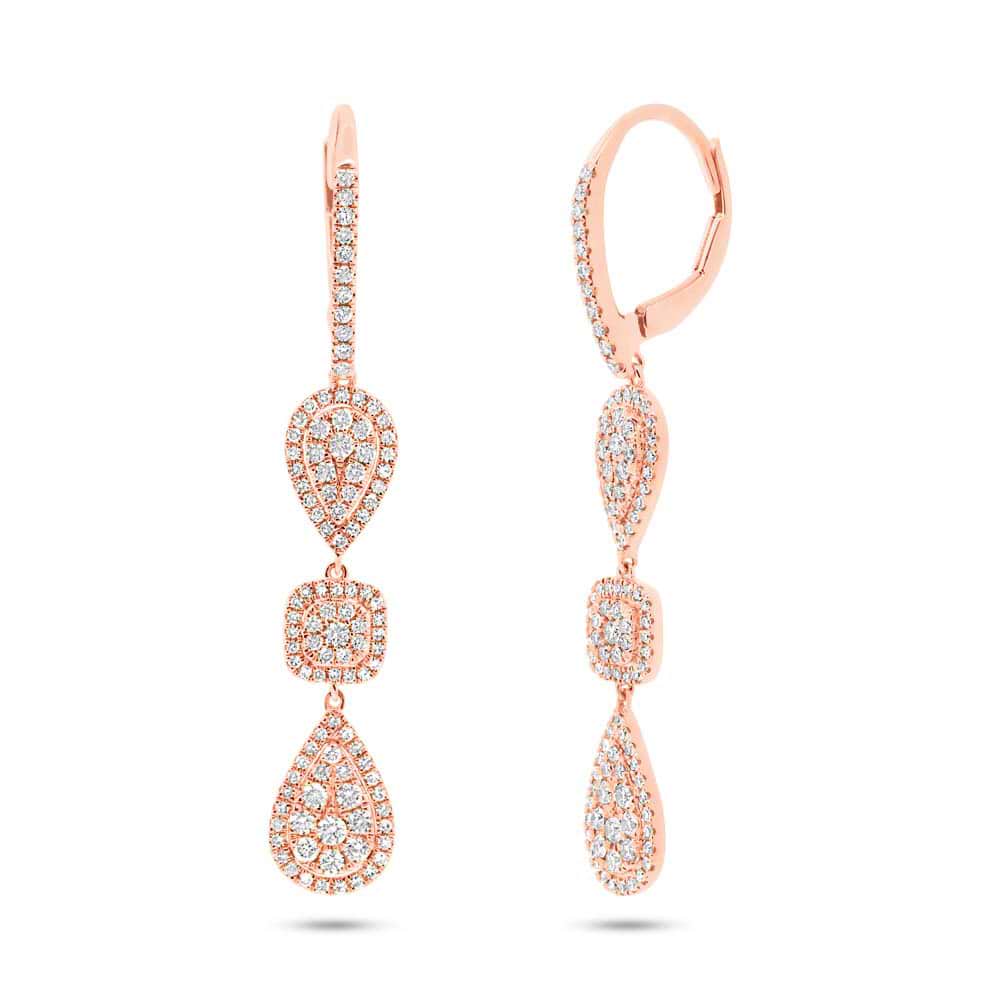 0.99ct 14k Rose Gold Diamond Earrings